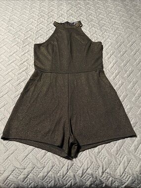One Clothing Sparkling High-Neck Black Romper, EUC (Looks New), Size Medium